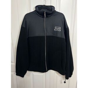 Grunt Style Fleece Jacket Mens Size L Black Full Zip Up Embossed Field Patriot